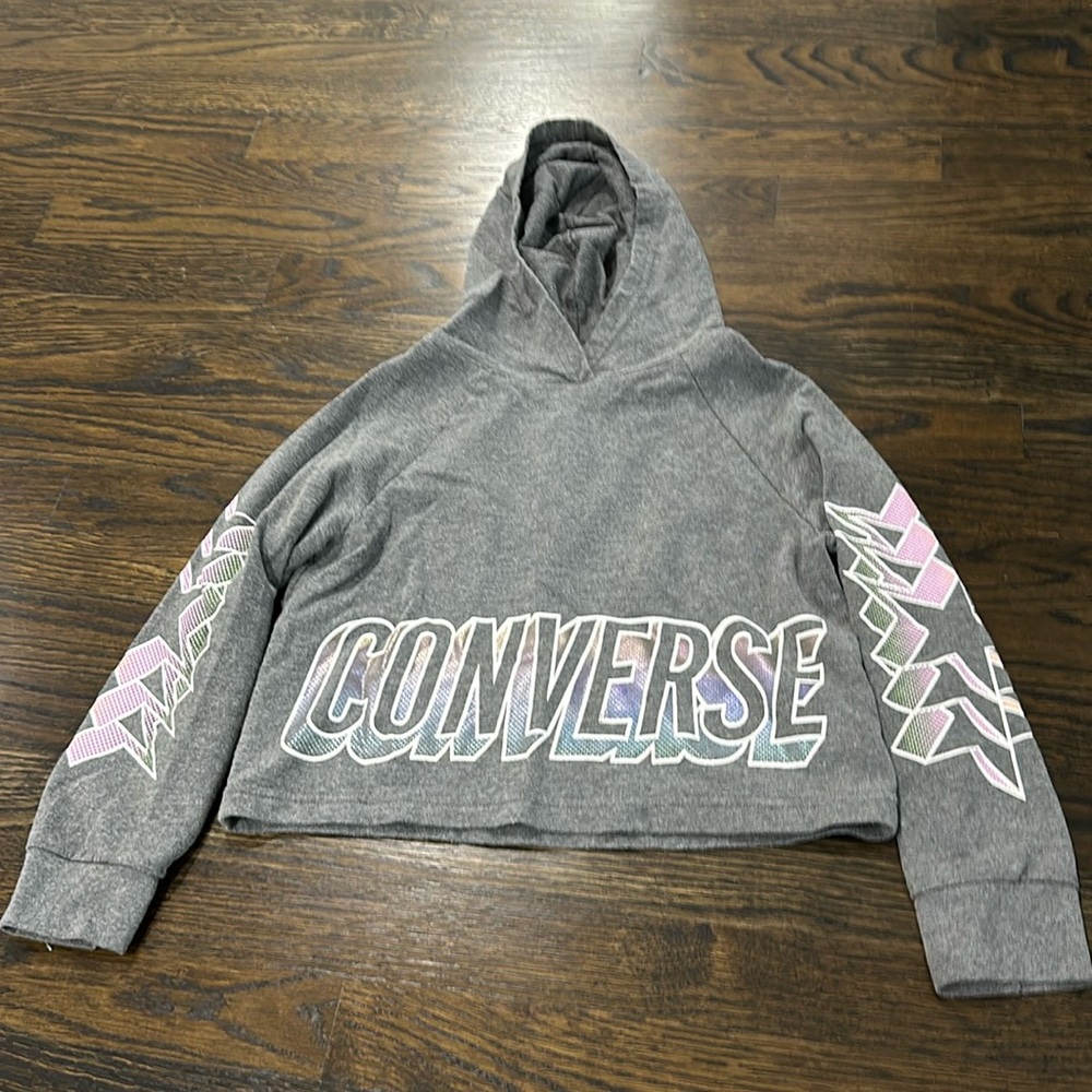 Converse girls cropped hoodie. Size small ( 8-10)